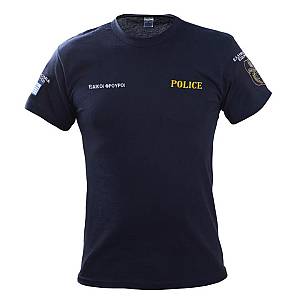 Τ-Shirt μακό με κέντημα Ειδικοί Φρουροί (μπλέ - μαύρο)
