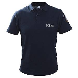 Polo Αστυνομίας Βαμβακερό με κέντημα μονόχρωμο (Μπλε)