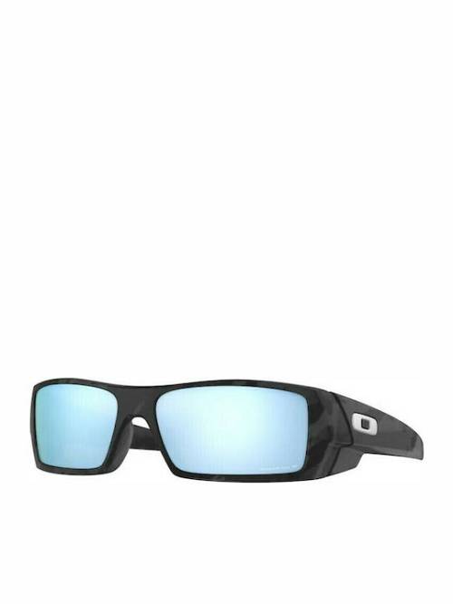 Oakley Gascan Ανδρικά Γυαλιά Ηλίου με Μαύρο Κοκκάλινο Σκελετό και Γαλάζιο Polarized Καθρέφτη Φακό 009014-81