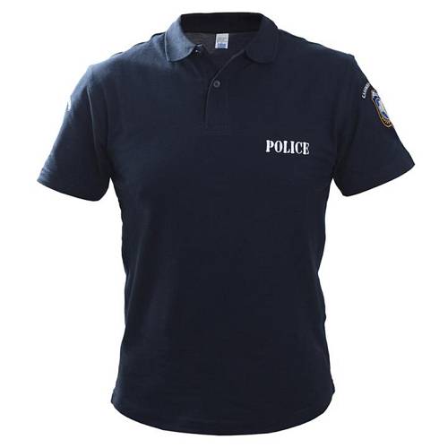 Polo Αστυνομίας Βαμβακερό με κέντημα μονόχρωμο (Μπλε)