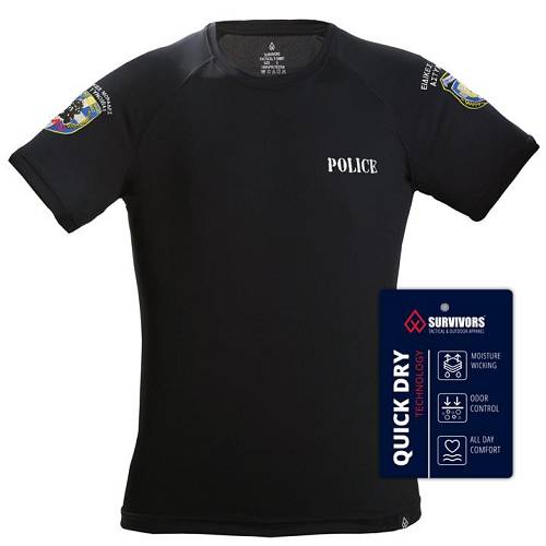 T-Shirt Quick Dry με κέντημα ΔΙΑΣ Μαύρο