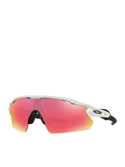Oakley Radar Ev Pitch Ανδρικά Γυαλιά Ηλίου με Λευκό Κοκκάλινο Σκελετό και Κόκκινο Καθρέφτη Φακό OO9211-04